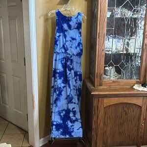 Blue “tie dye” dress